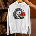 スイカの誕生日を食べるキュートで愛らしいハリネズミ Hoodie