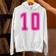 ピンク色背番号 10 チーム短大スポーツピンク色背番号付きユニフォーム パーカー