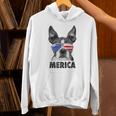 ボストン・テリア 7月4日 メリカ メンズ レディース アメリカ国旗 パーカー