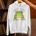 両生類の友達 恋人デザイン グリーンフロッグ Hoodie