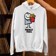 面白い漫画のキャラクターグラフィックが付いたクールでおいしいフライドポテト。 Hoodie