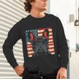 French Bulldog Dog Motif USA Patriot 4th Of July Unisex Long Sleeve T-Shirt