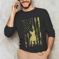 Camo US Flag French Bulldog Frenchie Patriot Dog Lover Unisex Long Sleeve T-Shirt