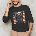 French Bulldog Dog Motif USA Patriot 4th Of July Unisex Long Sleeve T-Shirt