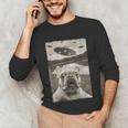 French Bulldog And UFO UFO And French Bulldog Selfie Unisex Long Sleeve T-Shirt
