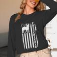 French Bulldog American Flag Frenchie Dog Unisex Long Sleeve T-Shirt
