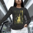 Camo US Flag French Bulldog Frenchie Patriot Dog Lover Unisex Long Sleeve T-Shirt