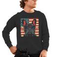 French Bulldog Dog Motif USA Patriot 4th Of July Men's Long Sleeve T-Shirt