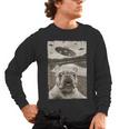 French Bulldog And UFO UFO And French Bulldog Selfie Men's Long Sleeve T-Shirt