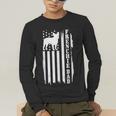 French Bulldog American Flag Frenchie Dog Men's Long Sleeve T-Shirt