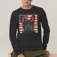 French Bulldog Dog Motif USA Patriot 4th Of July Men's Long Sleeve T-Shirt