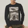 French Bulldog And UFO UFO And French Bulldog Selfie Men's Long Sleeve T-Shirt