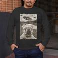 French Bulldog And UFO UFO And French Bulldog Selfie Men's Long Sleeve T-Shirt