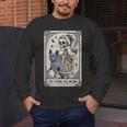 Frenchie Dog Mom Tarot Card French Bulldog Skeleton Mom Men's Long Sleeve T-Shirt