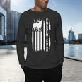 French Bulldog American Flag Frenchie Dog Men's Long Sleeve T-Shirt