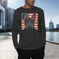 French Bulldog Dog Motif USA Patriot 4th Of July Men's Long Sleeve T-Shirt