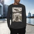 French Bulldog And UFO UFO And French Bulldog Selfie Men's Long Sleeve T-Shirt