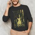 Camo US Flag French Bulldog Frenchie Patriot Dog Lover Men's Long Sleeve T-Shirt