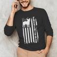 French Bulldog American Flag Frenchie Dog Men's Long Sleeve T-Shirt