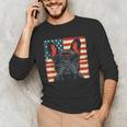 French Bulldog Dog Motif USA Patriot 4th Of July Men's Long Sleeve T-Shirt
