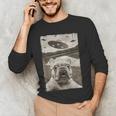 French Bulldog And UFO UFO And French Bulldog Selfie Men's Long Sleeve T-Shirt