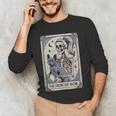 Frenchie Dog Mom Tarot Card French Bulldog Skeleton Mom Men's Long Sleeve T-Shirt