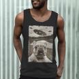 French Bulldog And UFO UFO And French Bulldog Selfie Men Tank Top