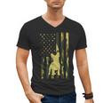 Camo US Flag French Bulldog Frenchie Patriot Dog Lover Men's V-Neck T-Shirt