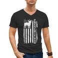 French Bulldog American Flag Frenchie Dog Men's V-Neck T-Shirt