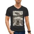 French Bulldog And UFO UFO And French Bulldog Selfie Men's V-Neck T-Shirt