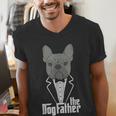 The Dogfather French Bulldog Dad Frenchie Papa T-Shirt Men's V-Neck T-Shirt