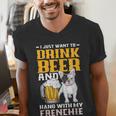 Drink Beer & Hang With My Frenchie French Bulldog Dad Men's V-Neck T-Shirt
