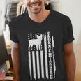 French Bulldog American Flag Frenchie Dog Men's V-Neck T-Shirt