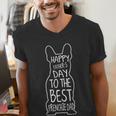 French Bulldog For Lover Happy Fathers Day Frenchie Dad Men's V-Neck T-Shirt
