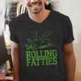 French Bulldog Rolling Fatties Dog Lover Puppy Owner Men's V-Neck T-Shirt