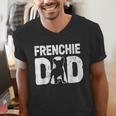 Frenchie Dad Dog Lover French Bulldog Father Dog Owner Men's V-Neck T-Shirt