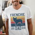 Vintage Frenchie Dad French Bulldog Men's V-Neck T-Shirt