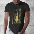 Camo US Flag French Bulldog Frenchie Patriot Dog Lover Men's V-Neck T-Shirt