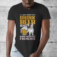 Drink Beer & Hang With My Frenchie French Bulldog Dad Men's V-Neck T-Shirt