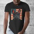 French Bulldog Dog Motif USA Patriot 4th Of July Men's V-Neck T-Shirt