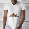 English Bulldog Apparel Bulldog Mom Life Is Ruff Men's V-Neck T-Shirt