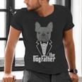 The Dogfather French Bulldog Dad Frenchie Papa T-Shirt Men's V-Neck T-Shirt