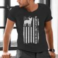 French Bulldog American Flag Frenchie Dog Men's V-Neck T-Shirt