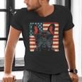 French Bulldog Dog Motif USA Patriot 4th Of July Men's V-Neck T-Shirt