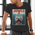 Tan Frenchie Jowls Fawn French Bulldog Mom Top Dad Men's V-Neck T-Shirt