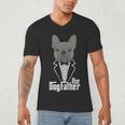 The Dogfather French Bulldog Dad Frenchie Papa T-Shirt Men's V-Neck T-Shirt