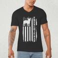French Bulldog American Flag Frenchie Dog Men's V-Neck T-Shirt