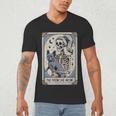 Frenchie Dog Mom Tarot Card French Bulldog Skeleton Mom Men's V-Neck T-Shirt