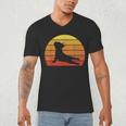 Retro Vintage French Bulldog Shirt Yoga French Bulldog Men's V-Neck T-Shirt