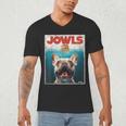 Tan Frenchie Jowls Fawn French Bulldog Mom Top Dad Men's V-Neck T-Shirt